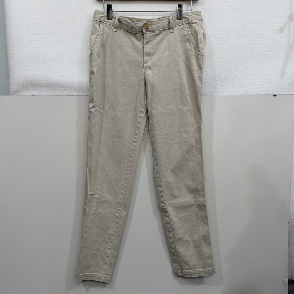 Eddie Bauer‎ Women's Khaki Tan Boyfriend Slim Fit Pants Size 4 Cotton Mix  Beige